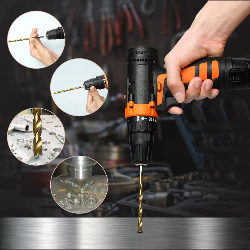MACXCOIP Hex Shank Drill Bit Set, 16Pcs 1/4HSS Titanium Twist Drill Bit for Sheet Metal, Wood, Plastic, Quick Change Design - Image 5